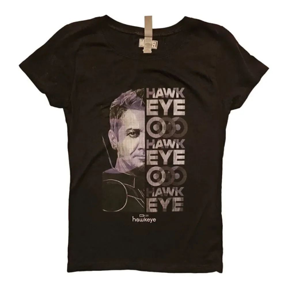 Next Level Apparel Marcel Studios Hawkeye Tee Black L (10/12) Girls